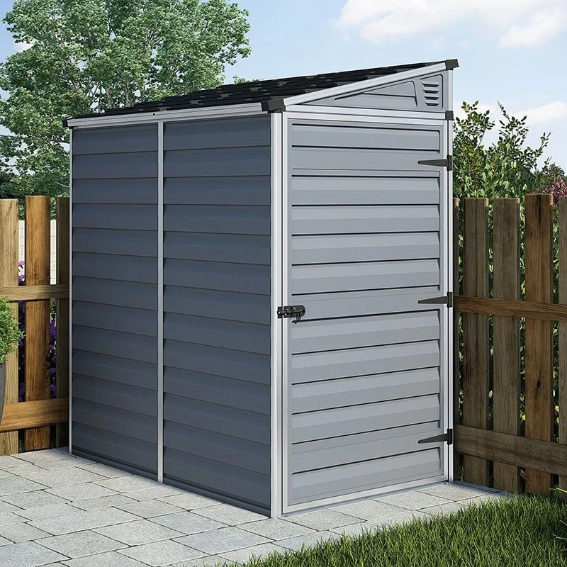 4' X 6' Palram Canopia Grey Skylight Pent Plastic Shed (1.17m X 1.77m) 3 4' X 6' Palram Canopia Grey Skylight Pent Plastic Shed (1.17m X 1.77m)
