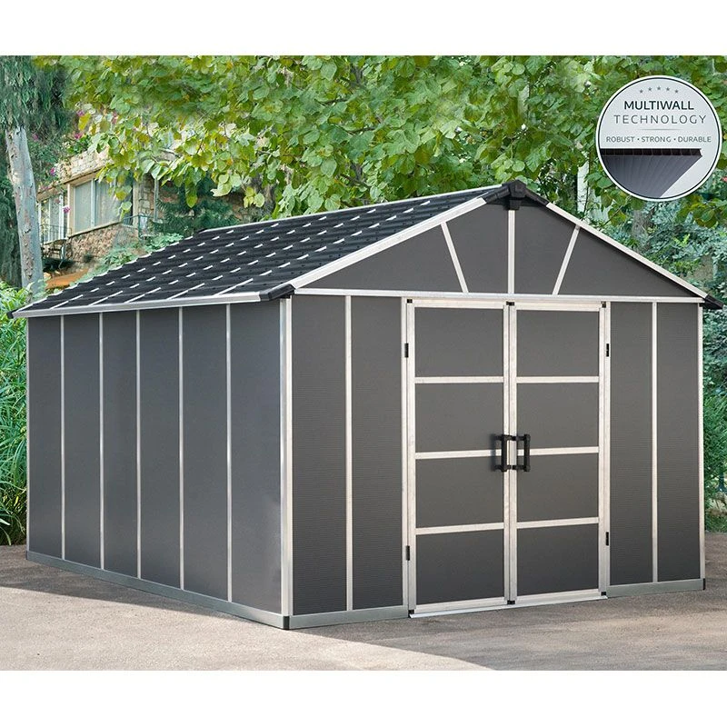 11' X 13.1' Palram Canopia Yukon Dark Grey Skylight Plastic Shed (3.32m X 3.93m) 5 11' X 13.1' Palram Canopia Yukon Dark Grey Skylight Plastic Shed (3.32m X 3.93m) - Image 3