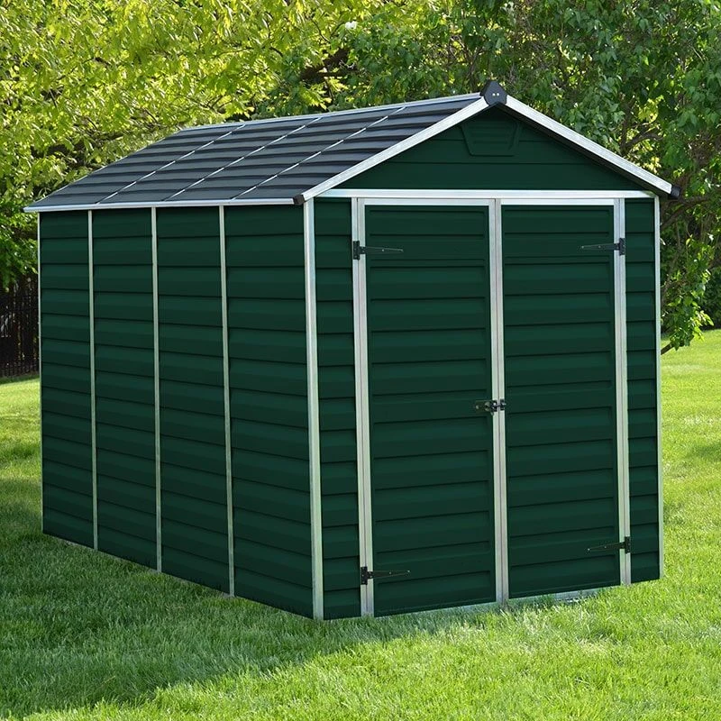 6' X 10' Palram Canopia Green Skylight Plastic Shed (1.85m X 3.04m) 3 6' X 10' Palram Canopia Green Skylight Plastic Shed (1.85m X 3.04m)