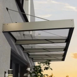 12’5 X 4’7 Palram Canopia Sophia XL 4000 Grey Clear Door Canopy (3.79m X 1.4m) -Zen Gardenia Sales 01 706975 sophia 4000 insitu1 min