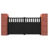 Partial Privacy Premium Aluminium Driveway Double Gates - Black -Zen Gardenia Sales 01 rmg014dgblack render4 min
