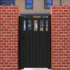 Partial Privacy Premium Aluminium Side Gate - Black -Zen Gardenia Sales 01 rmg014pgblack insitu1 min