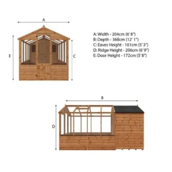 12'x6' (3.6x1.8m) Mercia Shiplap Wooden Apex Greenhouse Combi Shed -Zen Gardenia Sales 01 si 004 001 0026 drawing min
