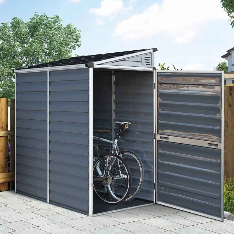 4' X 6' Palram Canopia Grey Skylight Pent Plastic Shed (1.17m X 1.77m) 4 4' X 6' Palram Canopia Grey Skylight Pent Plastic Shed (1.17m X 1.77m) - Image 2