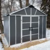 11' X 9' Palram Canopia Yukon Dark Grey Skylight Plastic Shed With WPC Floor (3.3m X 2.7m) -Zen Gardenia Sales 02 705160 11x9 palram canopia yukon shed insitu2 min