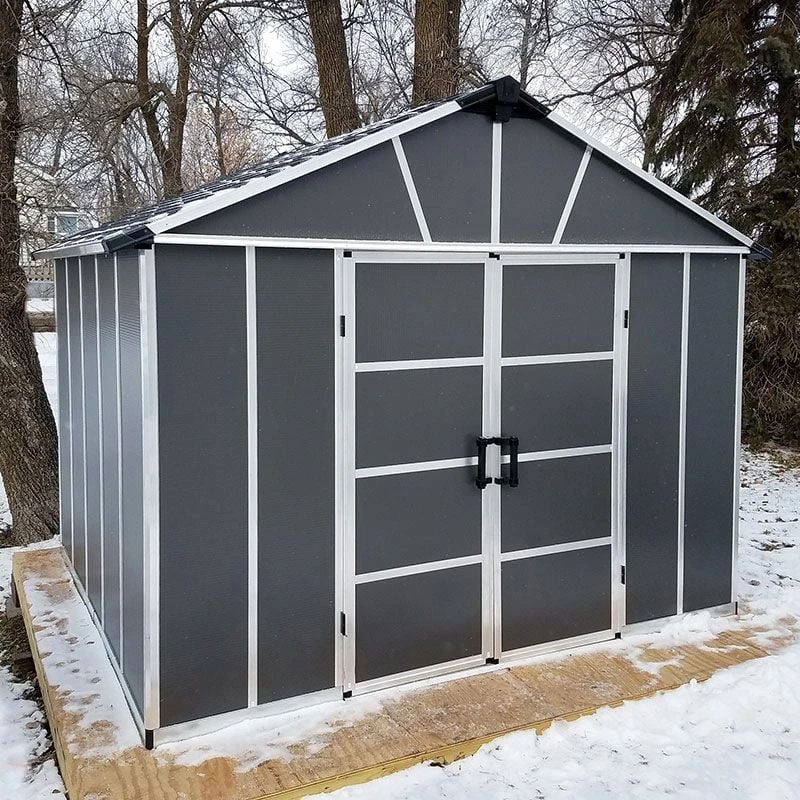 11' X 9' Palram Canopia Yukon Dark Grey Skylight Plastic Shed With WPC Floor (3.3m X 2.7m) 3 11' X 9' Palram Canopia Yukon Dark Grey Skylight Plastic Shed With WPC Floor (3.3m X 2.7m)