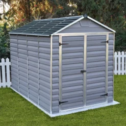 6' X 10' Palram Canopia Grey Skylight Plastic Shed (1.85m X 3.04m) -Zen Gardenia Sales 02 705588hd 6x10 palram canopia grey skylight shed insitu2 min