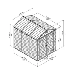 6' X 8' Palram Canopia Dark Green Skylight Plastic Shed (1.85m X 2.29m) 18 6' X 8' Palram Canopia Dark Green Skylight Plastic Shed (1.85m X 2.29m) -Zen Gardenia Sales 02 706043hd 6x8 palram canopia green skylight shed drawing min