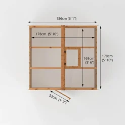 6' X 6' Mercia Shiplap Wooden Greenhouse (1.9m X 1.8m) 11 6' X 6' Mercia Shiplap Wooden Greenhouse (1.9m X 1.8m) -Zen Gardenia Sales 02 si 004 003 0002 drawing min