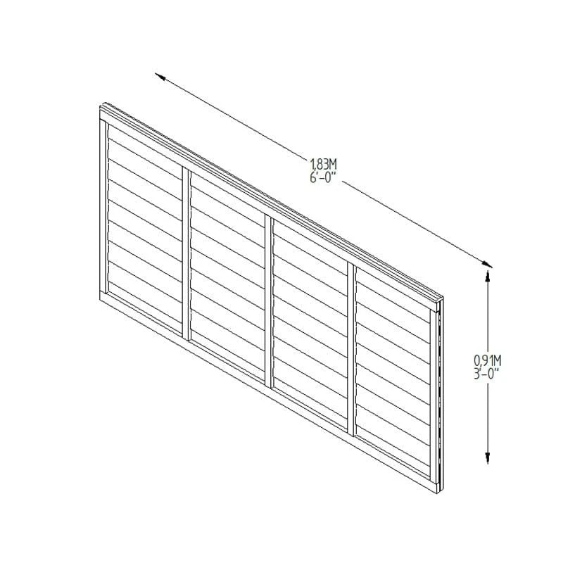 Forest 6' X 3' Brown Pressure Treated Super Lap Fence Panel (1.83m X 0.91m) 4 Forest 6' X 3' Brown Pressure Treated Super Lap Fence Panel (1.83m X 0.91m) - Image 2