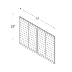 Forest 6' X 4' Brown Pressure Treated Super Lap Fence Panel (1.83m X 1.22m) -Zen Gardenia Sales 02 tpsuper64brptr drawing min 1