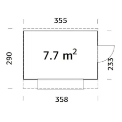 11'8 X 9'6 Palmako Kira (16mm) Premium Extra-Large Garden Bar (3.6m X 2.9m) -Zen Gardenia Sales 03 109668 kira drawing min