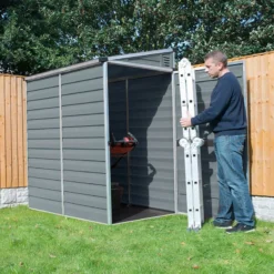 4' X 6' Palram Canopia Grey Skylight Pent Plastic Shed (1.17m X 1.77m) 19 4' X 6' Palram Canopia Grey Skylight Pent Plastic Shed (1.17m X 1.77m) -Zen Gardenia Sales 03 702624hd 4x6 palram canopia grey skylight shed insitu3 min