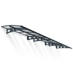 22’ X 4’7 Palram Canopia Herald 6690 Grey Mist Large Door Canopy (6.71m X 1.39m) -Zen Gardenia Sales 03 703922 herald 6690 render min