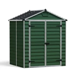 6' X 5' Palram Canopia Dark Green Skylight Plastic Shed (1.85m X 1.54m) -Zen Gardenia Sales 03 706042hd 6x5 palram canopia green skylight shed render min
