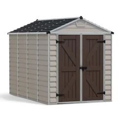 6' X 10' Palram Canopia Tan Skylight Plastic Shed (1.85m X 3m) -Zen Gardenia Sales 03 707209hdbun 6x10 palram canopia tan skylight shed render min