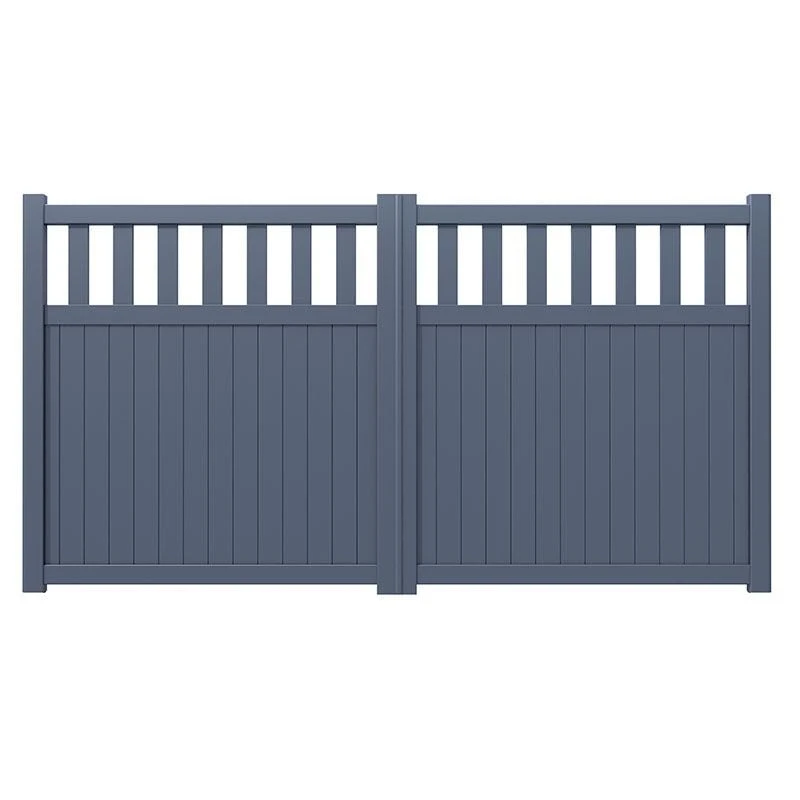 Partial Privacy Premium Aluminium Driveway Double Gates - Grey 5 Partial Privacy Premium Aluminium Driveway Double Gates - Grey - Image 3