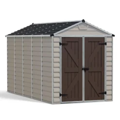 6' X 12' Palram Canopia Tan Skylight Plastic Shed (1.85m X 3.79m) -Zen Gardenia Sales 04 703391bun 6x12 palram canopia tan skylight shed render min