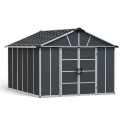 11' X 13.1' Palram Canopia Yukon Dark Grey Skylight Plastic Shed (3.32m X 3.93m) 30 11' X 13.1' Palram Canopia Yukon Dark Grey Skylight Plastic Shed (3.32m X 3.93m) -Zen Gardenia Sales 04 705159 11x13 palram canopia yukon shed render1 min
