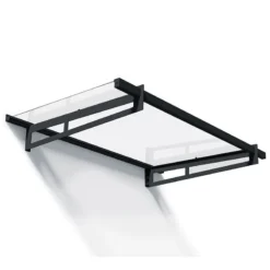 4’11 X 3’1 Palram Canopia Bremen 1500 Grey Clear Door Canopy (1.5m X 0.94) -Zen Gardenia Sales 04 706192 bremen 1500 render min 1