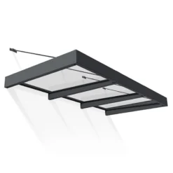 9’4 X 4’7 Palram Canopia Sophia XL 3000 Grey Clear Door Canopy (2.86m X 1.4m) -Zen Gardenia Sales 04 706974 sophia 3000 render min