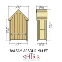 Shire Balsam Garden Arbour Seat 4'x2' 16 Shire Balsam Garden Arbour Seat 4'x2' -Zen Gardenia Sales 04 bals0503dsl 1aa drawing1 min