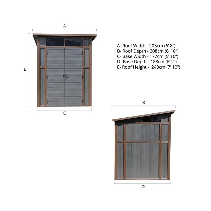 7’ X 7’ Mercia Premium Composite Pent Shed (2.03m X 2.08m) 6 7’ X 7’ Mercia Premium Composite Pent Shed (2.03m X 2.08m) - Image 4