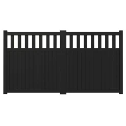 Partial Privacy Premium Aluminium Driveway Double Gates - Black -Zen Gardenia Sales 04 rmg014dgblack render1 min