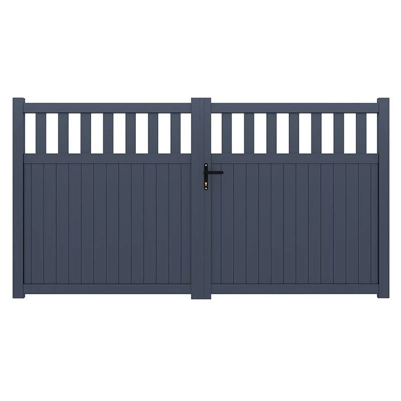 Partial Privacy Premium Aluminium Driveway Double Gates - Grey 6 Partial Privacy Premium Aluminium Driveway Double Gates - Grey - Image 4