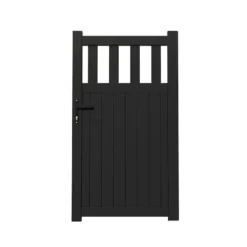 Partial Privacy Premium Aluminium Side Gate - Black 10 Partial Privacy Premium Aluminium Side Gate - Black -Zen Gardenia Sales 04 rmg014pgblack render1 min