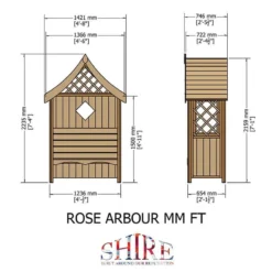 Shire Rose Garden Arbour Seat 5'x3' -Zen Gardenia Sales 04 rose0503dsl 1aa drawing1 min