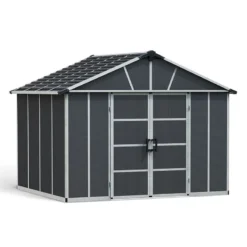 11' X 9' Palram Canopia Yukon Dark Grey Skylight Plastic Shed With WPC Floor (3.3m X 2.7m) 33 11' X 9' Palram Canopia Yukon Dark Grey Skylight Plastic Shed With WPC Floor (3.3m X 2.7m) -Zen Gardenia Sales 05 705160 11x9 palram canopia yukon shed render1 min