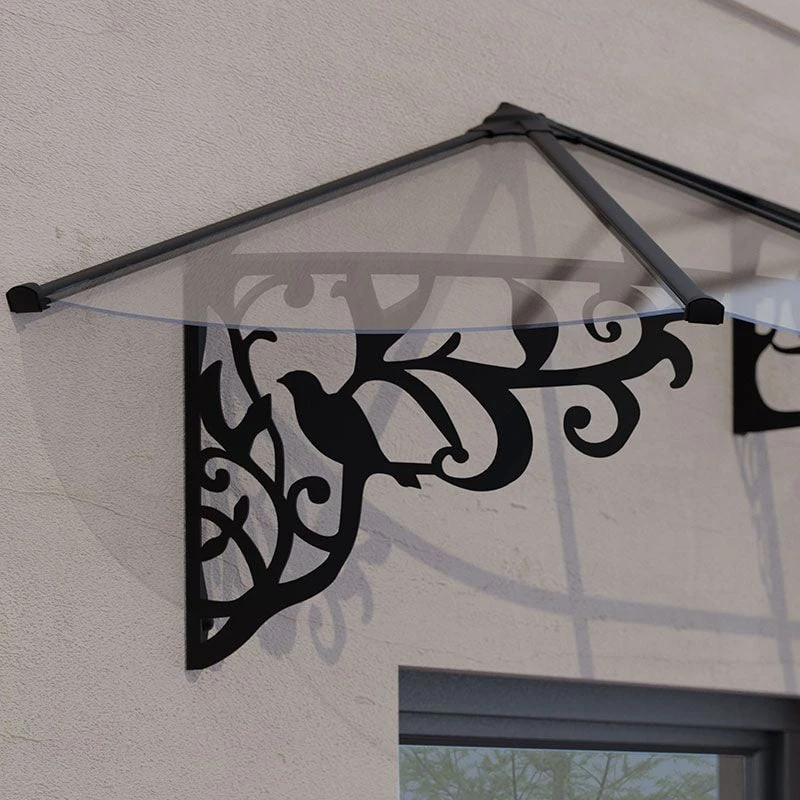 7’1 X 2’11 Palram Canopia Lily 2130 Black Clear Door Canopy (2.16m X 0.88m) 7 7’1 X 2’11 Palram Canopia Lily 2130 Black Clear Door Canopy (2.16m X 0.88m) - Image 5