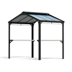 8' X 6' Palram Canopia Austin 2400 BBQ Shelter Gazebo - Black (2.84m X 1.8m) -Zen Gardenia Sales 05 706835 8x6 pc austin render min