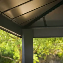 14' X 14' Palram Canopia Dallas Grey Garden Gazebo (4.22m X 4.22m) -Zen Gardenia Sales 05 707105 14x14 pc dallas feature min