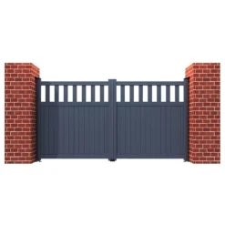 Partial Privacy Premium Aluminium Driveway Double Gates - Grey 12 Partial Privacy Premium Aluminium Driveway Double Gates - Grey -Zen Gardenia Sales 05 rmg014dggrey render3 min