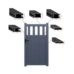 Partial Privacy Premium Aluminium Side Gate - Grey -Zen Gardenia Sales 05 rmg014pggrey feature min