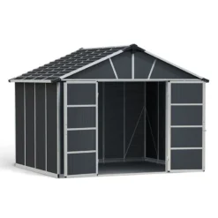 11' X 9' Palram Canopia Yukon Dark Grey Skylight Plastic Shed With WPC Floor (3.3m X 2.7m) 34 11' X 9' Palram Canopia Yukon Dark Grey Skylight Plastic Shed With WPC Floor (3.3m X 2.7m) -Zen Gardenia Sales 06 705160 11x9 palram canopia yukon shed render2 min