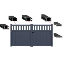 Partial Privacy Premium Aluminium Driveway Double Gates - Grey 13 Partial Privacy Premium Aluminium Driveway Double Gates - Grey -Zen Gardenia Sales 06 rmg014dggrey feature min