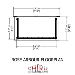 Shire Rose Garden Arbour Seat 5'x3' -Zen Gardenia Sales 06 rose0503dsl 1aa drawing3 min