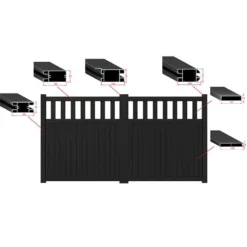 Partial Privacy Premium Aluminium Driveway Double Gates - Black -Zen Gardenia Sales 07 rmg014dgblack feature min