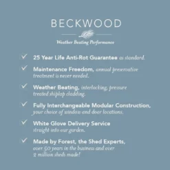 7' X 7' Forest Beckwood 25yr Guarantee Shiplap Pressure Treated Windowless Double Door Reverse Apex Wooden Shed (2.28m X 2.12m) 23 7' X 7' Forest Beckwood 25yr Guarantee Shiplap Pressure Treated Windowless Double Door Reverse Apex Wooden Shed (2.28m X 2.12m) -Zen Gardenia Sales 1 beckwood usps 1 20