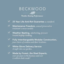 10' X 6' Forest Beckwood 25yr Guarantee Shiplap Pressure Treated Windowless Pent Wooden Shed (3.11m X 2.05m) -Zen Gardenia Sales 1 beckwood usps 24