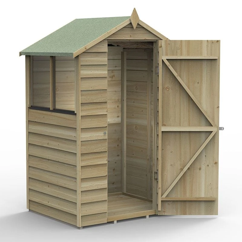 4' X 3' Forest 4Life 25yr Guarantee Overlap Pressure Treated Apex Wooden Shed (1.34m X 1m) 4 4' X 3' Forest 4Life 25yr Guarantee Overlap Pressure Treated Apex Wooden Shed (1.34m X 1m) - Image 2