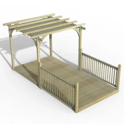 8' X 16' Forest Pergola Deck Kit With Retractable Canopy No. 4 (2.4m X 4.8m)
