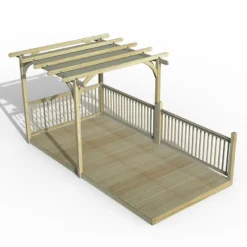 8' X 16' Forest Pergola Deck Kit With Retractable Canopy No. 6 (2.4m X 4.8m)