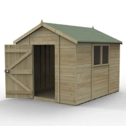 10' X 8' Forest Timberdale 25yr Guarantee Tongue & Groove Pressure Treated Apex Shed (3.06m X 2.52m) -Zen Gardenia Sales 1 tpa810m render min