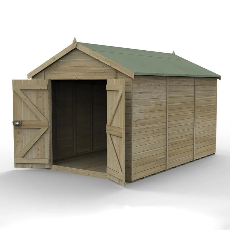 12' X 8' Forest Timberdale 25yr Guarantee Tongue & Groove Pressure Treated Windowless Double Door Apex Shed (3.65m X 2.52m) 4 12' X 8' Forest Timberdale 25yr Guarantee Tongue & Groove Pressure Treated Windowless Double Door Apex Shed (3.65m X 2.52m) - Image 2