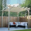 Forest Large Ultima Wooden Garden Pergola With Retractable Canopy 12' X 12' -Zen Gardenia Sales 1 upk02chd insitu1 min
