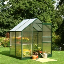 6'4 X 4'4 Green Frame Halls Popular 64 Small Greenhouse (1.93 X 1.31m) -Zen Gardenia Sales 1. green popular 46 polycarbonate base